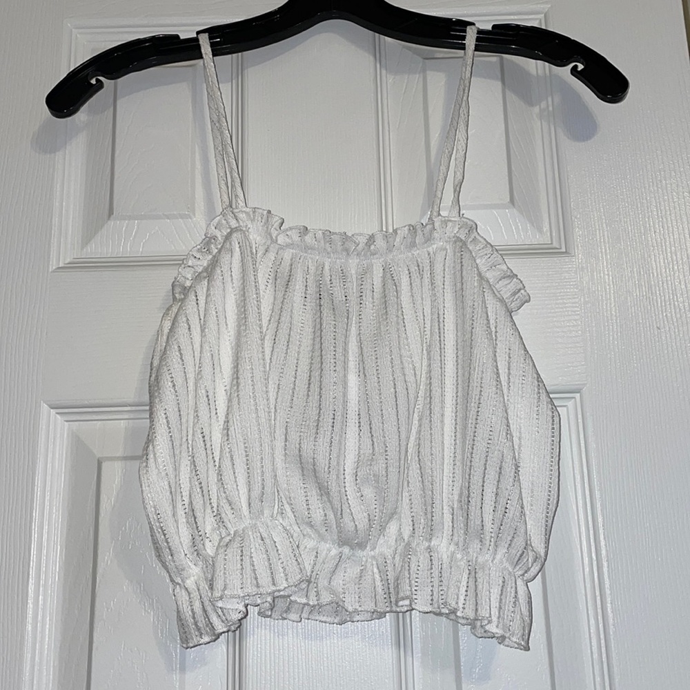 White lace crop top